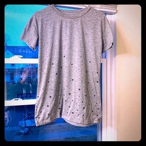 Xersion woman’s size small t-shirt gray with stars